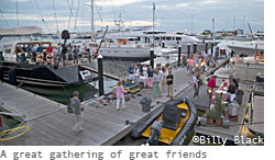 Photograph of the dock party at the 2014 Newport Bucket Regatta